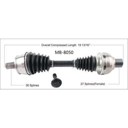Surtrack Axle Cv Axle Shaft, Mb-8050 MB-8050